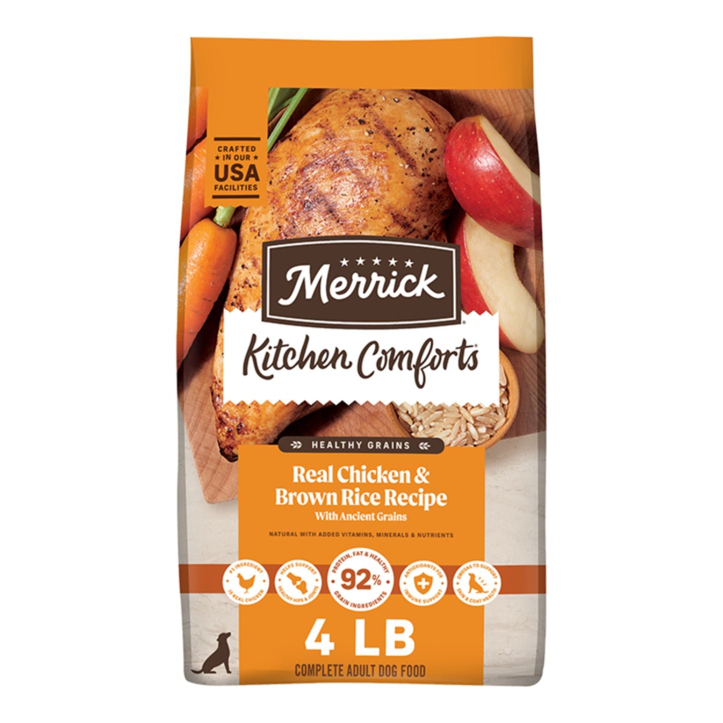 Merrick Dog Kitchen Comforts Real Chicken & Brown Rice 4Lbs Bag