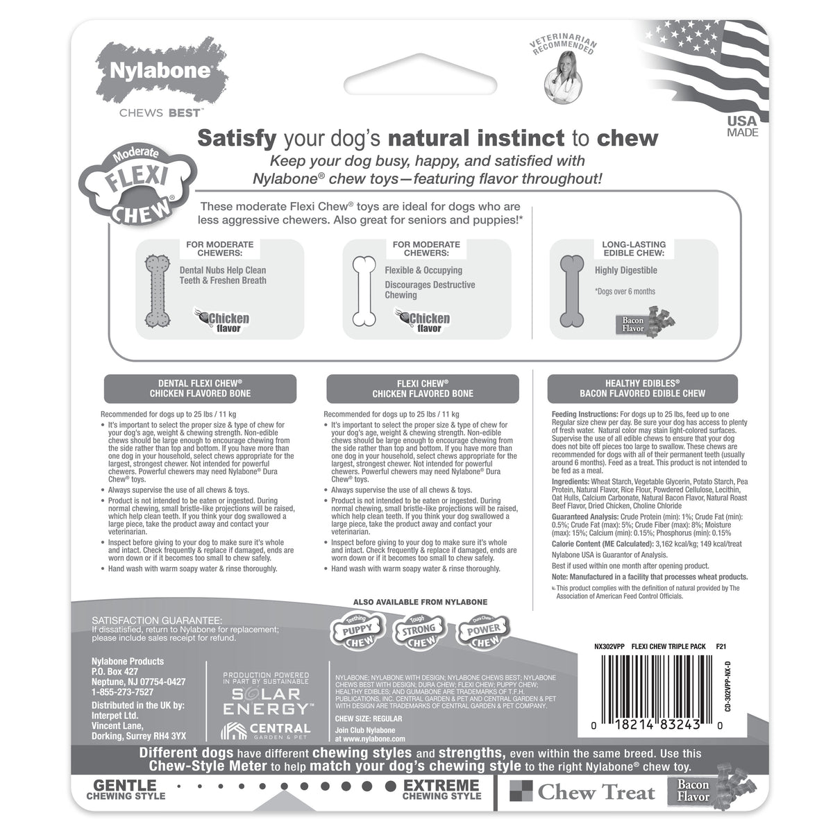 Nylabone Healthy Edibles and Flexi Chew Value Pack Variety, SMall/Regular Up To 25 Ibs. 3 ct
