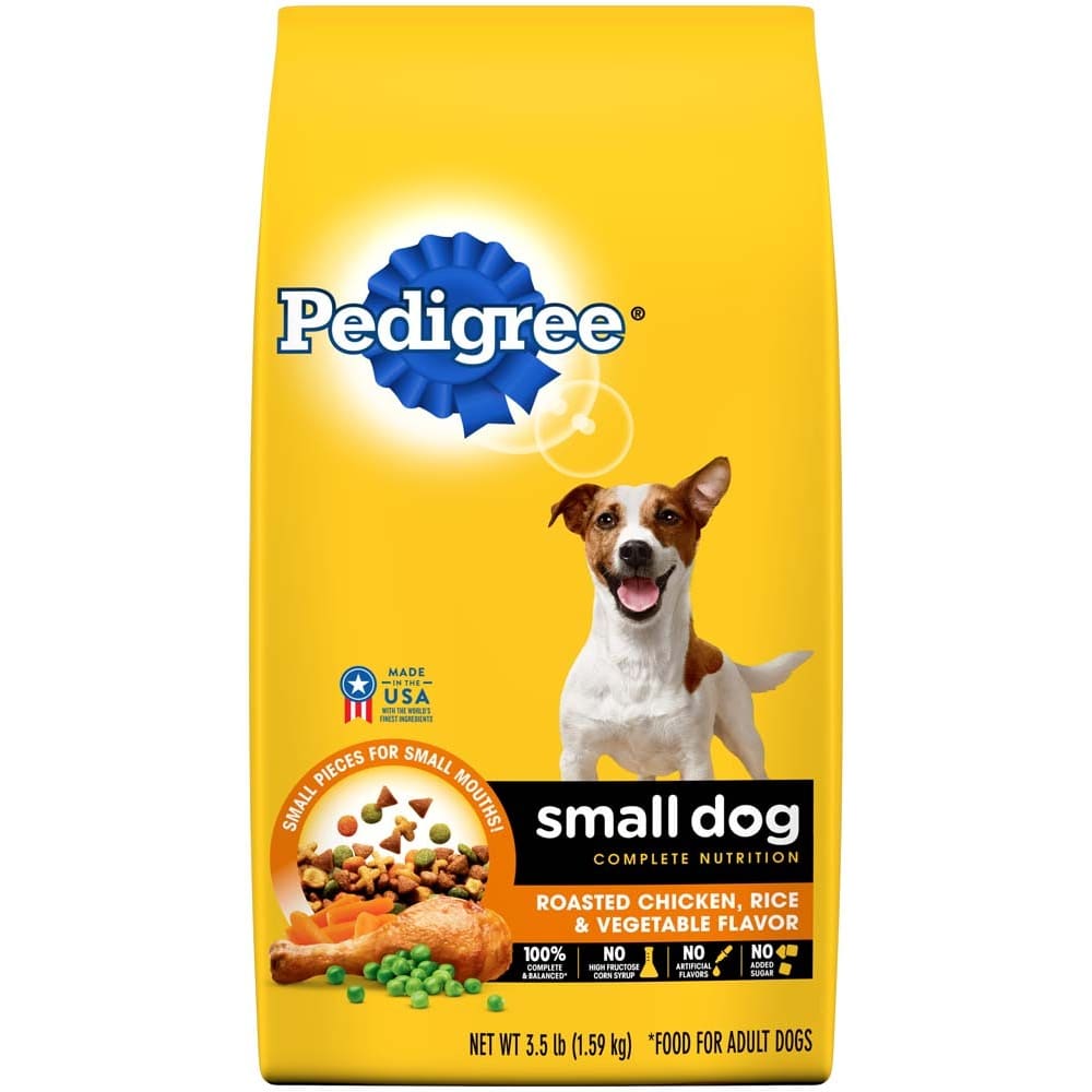 Pedigree Complete Nutrition Small Breed Adult Dry Dog Food Roasted Chicken, Rice & Vegetable 3.5lb