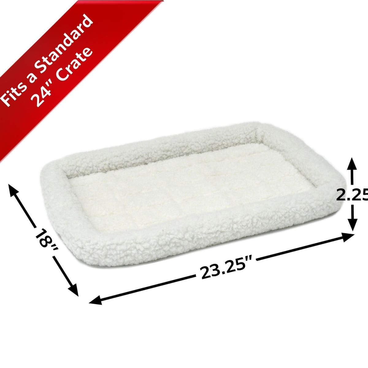 MidWest Homes for Pets QuietTime Bolster Dog Bed White 1ea/18in X 24in.