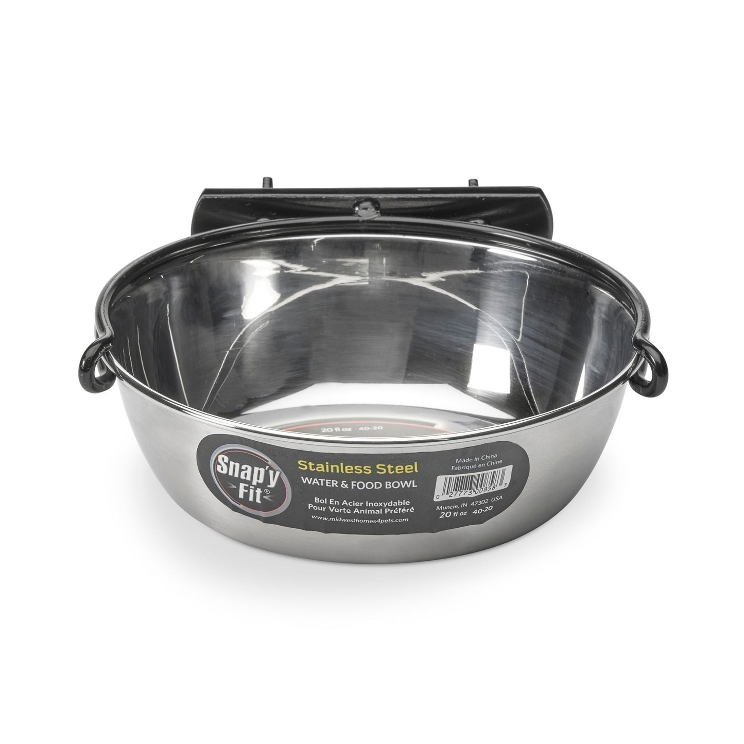 MidWest Homes for Pets Snap'y Fit Stainless Steel Dog Food & Water Bowl 1ea/20oz.