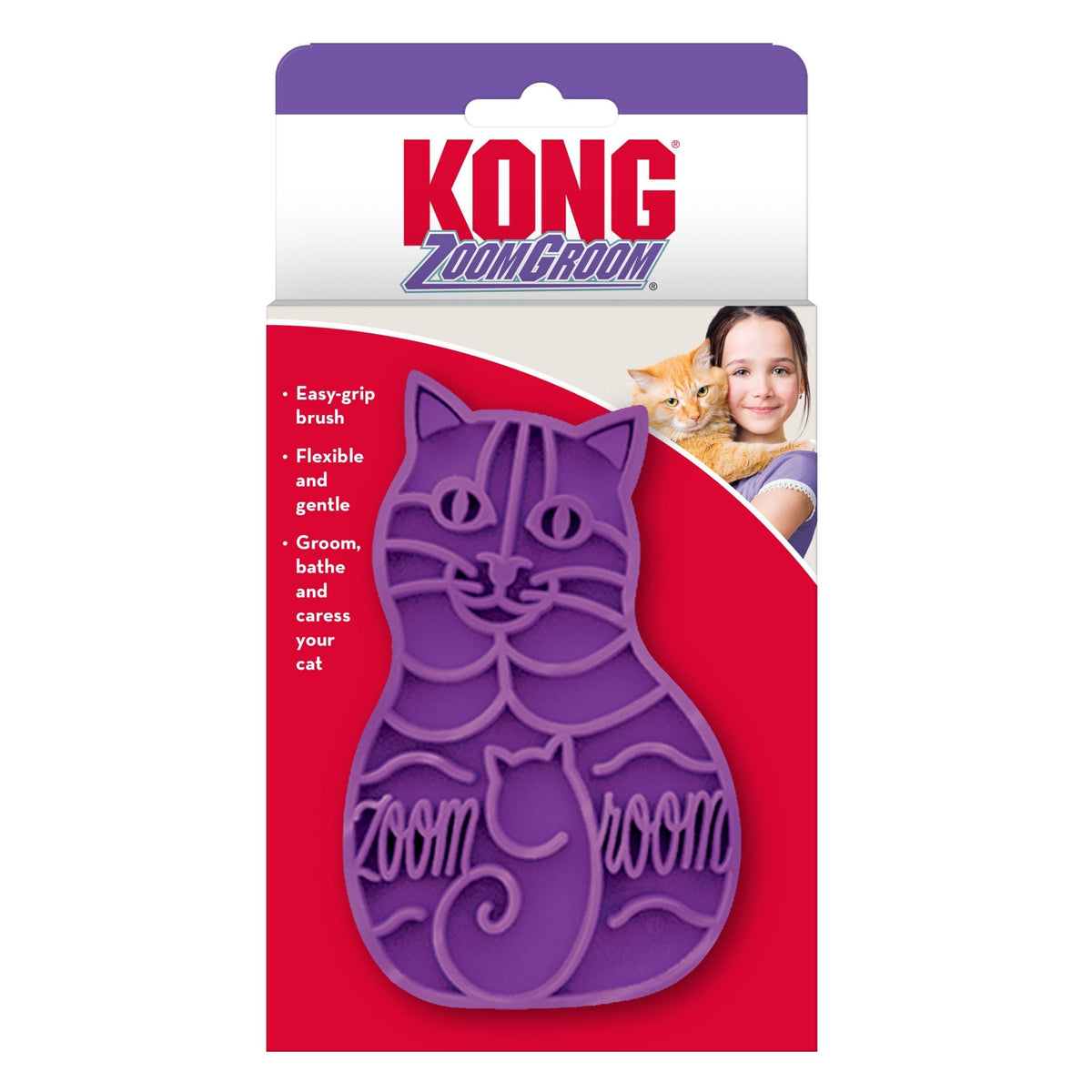 KONG Cat Zoomgroom Purple 1ea/One Size Default Title