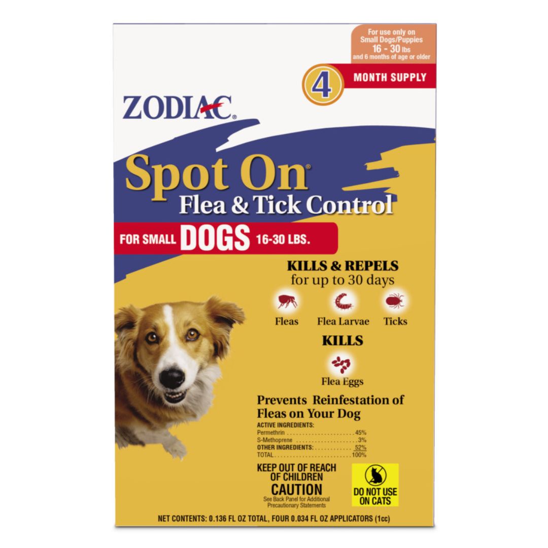 Zodiac Spot On Flea Tick Control 1ea/SMall Dogs 1630 lb, 4 pk