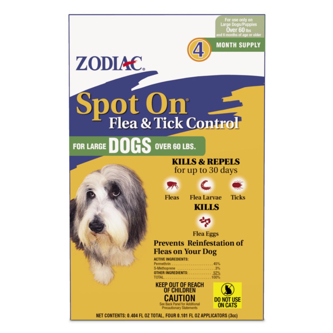 Zodiac Spot On Flea Tick Control 1ea/Large Dogs Over 60 lb, 4 pk