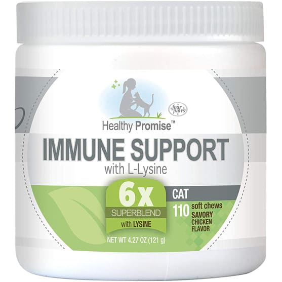 Four Paws Healthy Promise Immune Support with LLysine Chews for Cats Immunity; 1ea-110 ct