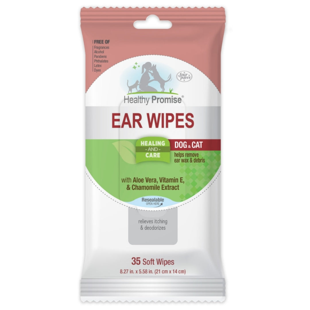 Four Paws Healthy Promise Cat Dog Ear Wipes 1ea/35 ct