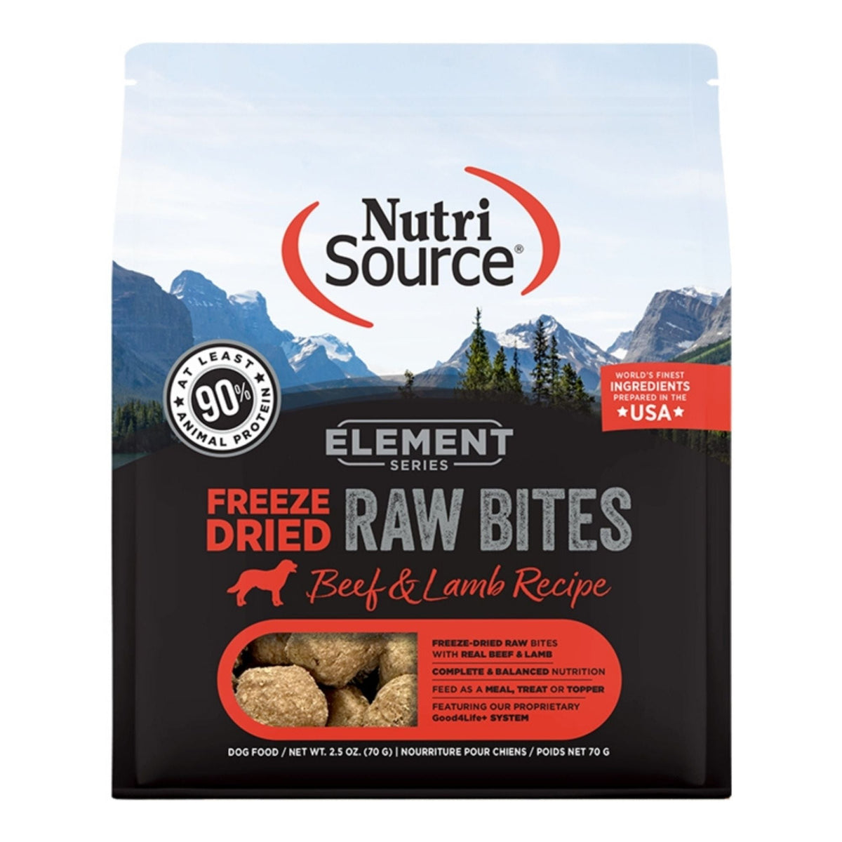 Nutrisource Dog Element Series Freeze-Dried Bites Beef & Lamb 2.5oz.