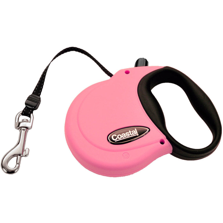 Coastal Retractable Dog Leash Pink, 1ea/12 ft, XS