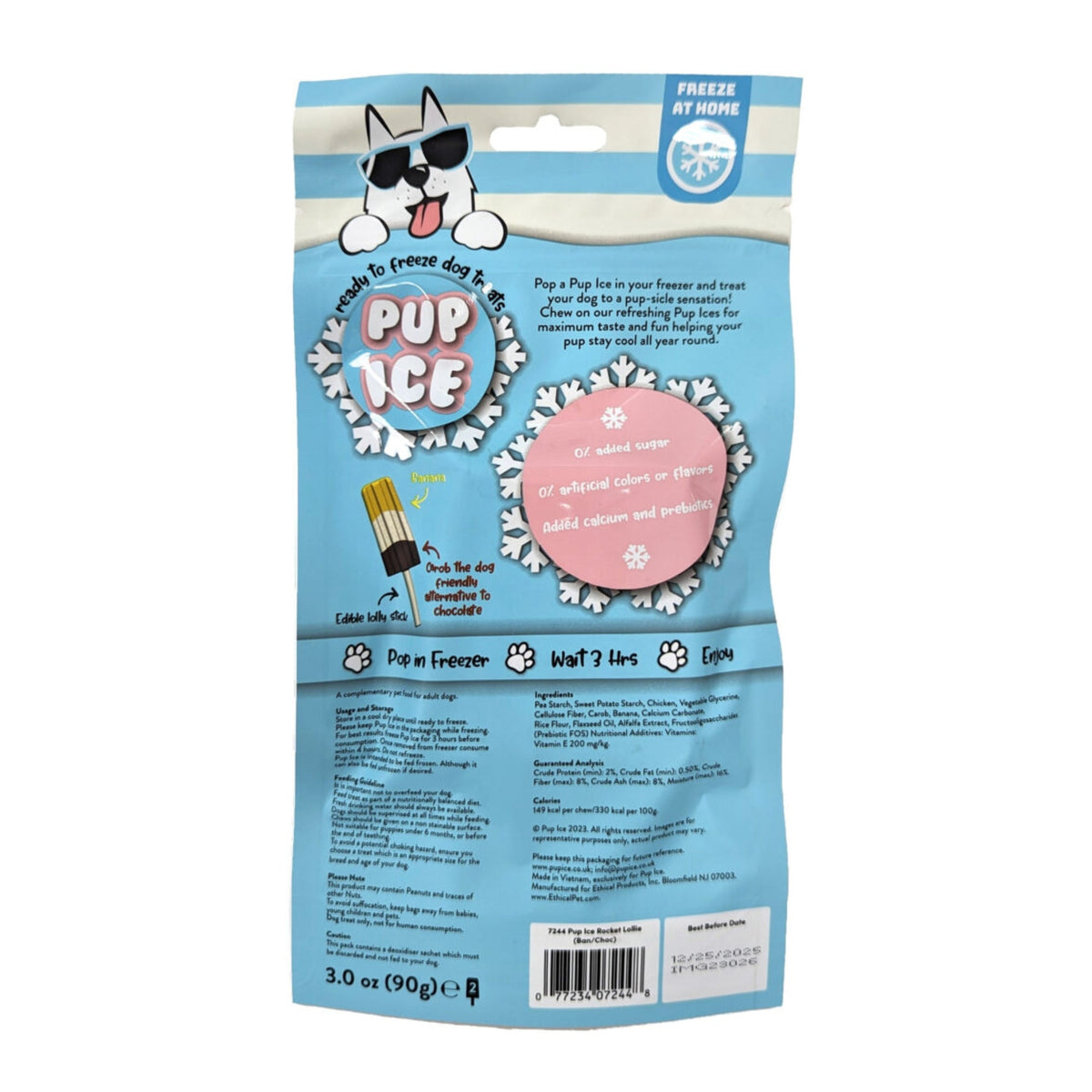 Pup Ice Rocket Lollies Banana/Chocolate 2 Pk