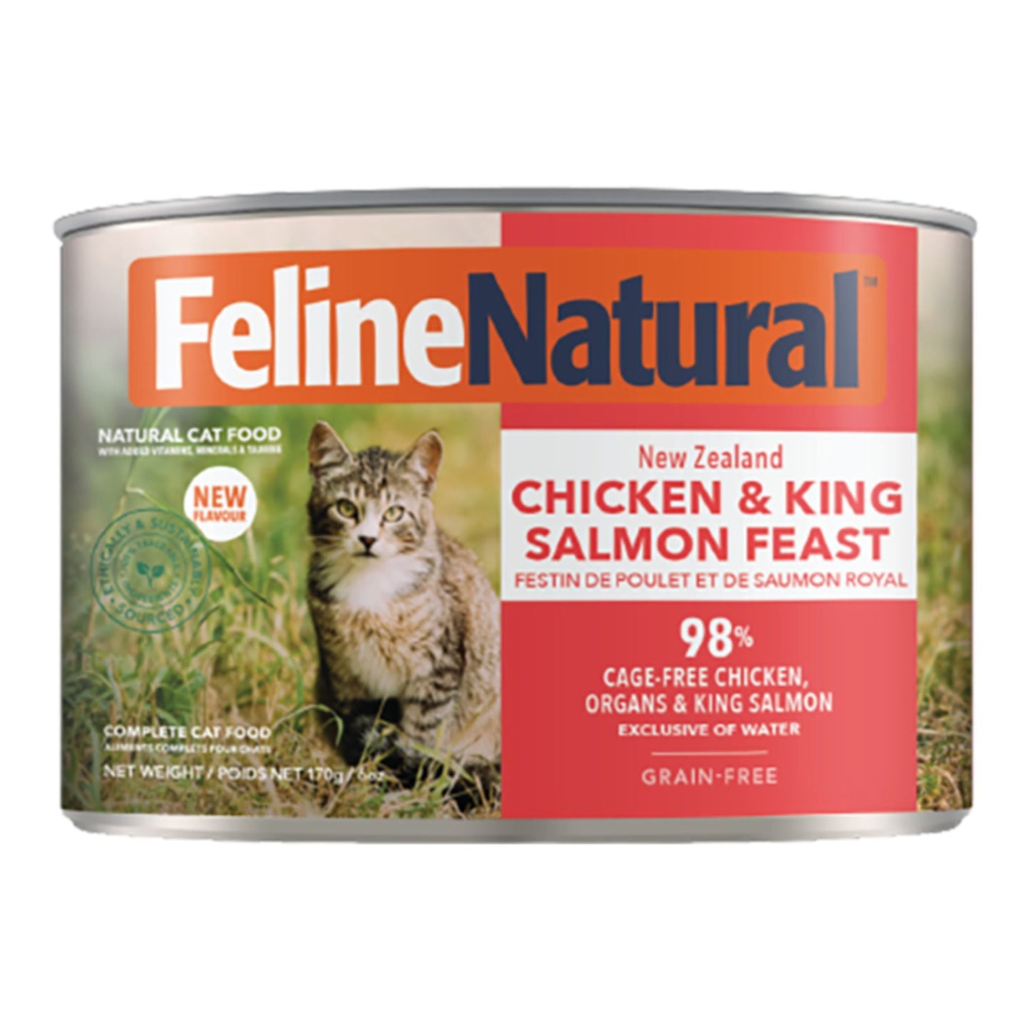 Feline Natural Cat Grain Free Canned New Zealand Chicken & King Salmon Feast 6oz. (Case of 12)