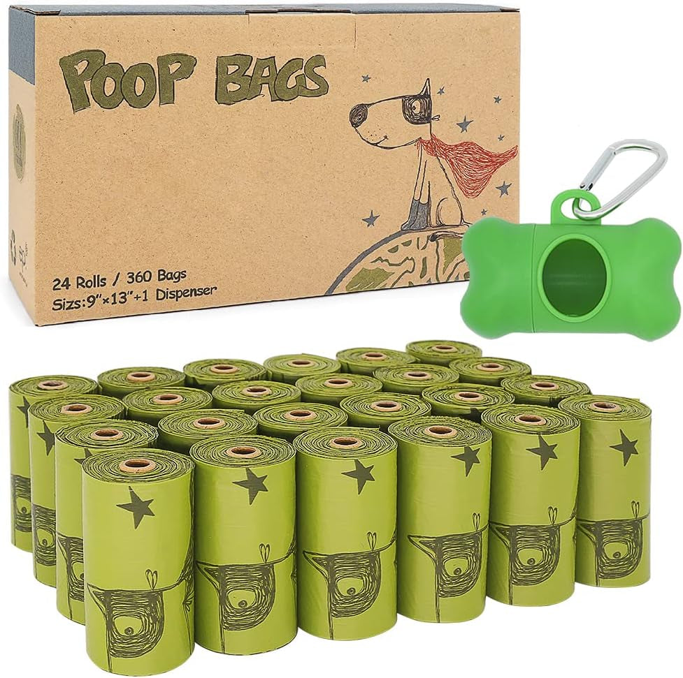 Dog Poop Bags 135 Count, Biodegradable Poop Bags Extra Thick Strong, Eco-Friendly Dog Waste Bag, Doggie Bag Refill Rolls with Dispenser