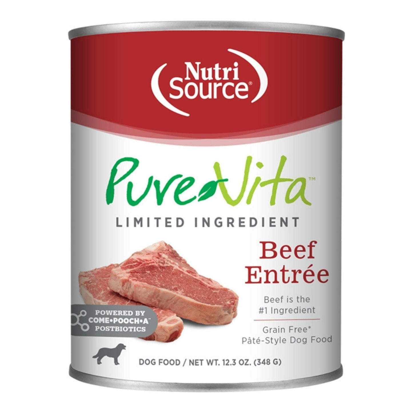 Pure Vita Dog Grain Free Beef Entree 12.3oz. (Case of 12)