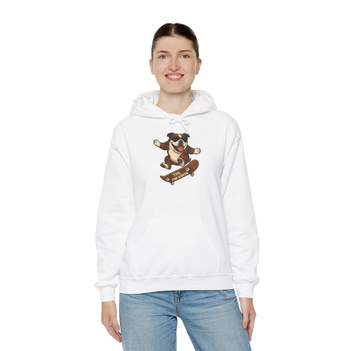 Skateboarding Bulldog Hoodie Sweatshirt