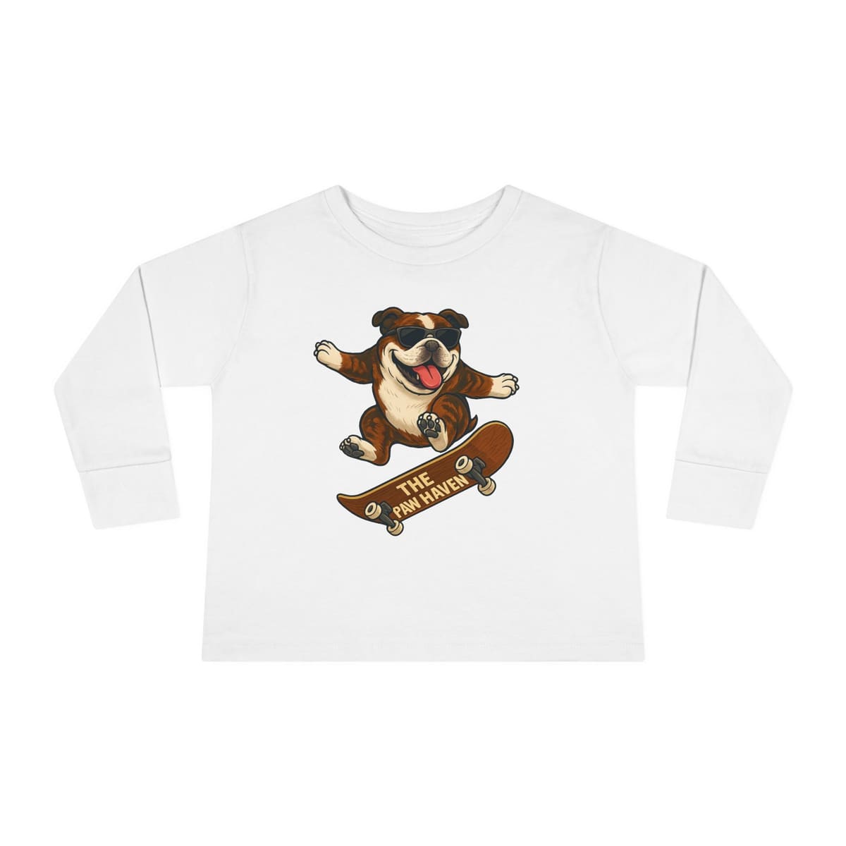 Skateboarding Dog Toddler Long Sleeve Tee