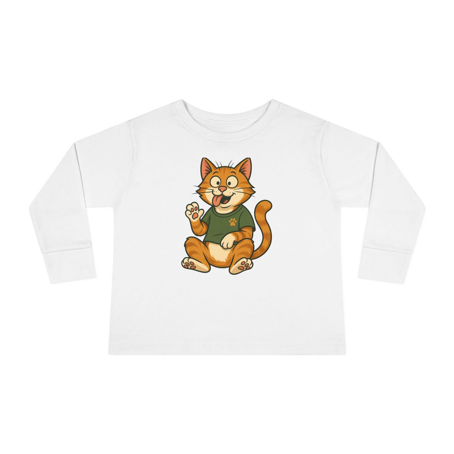 Goofy Cat Toddler Long Sleeve Tee