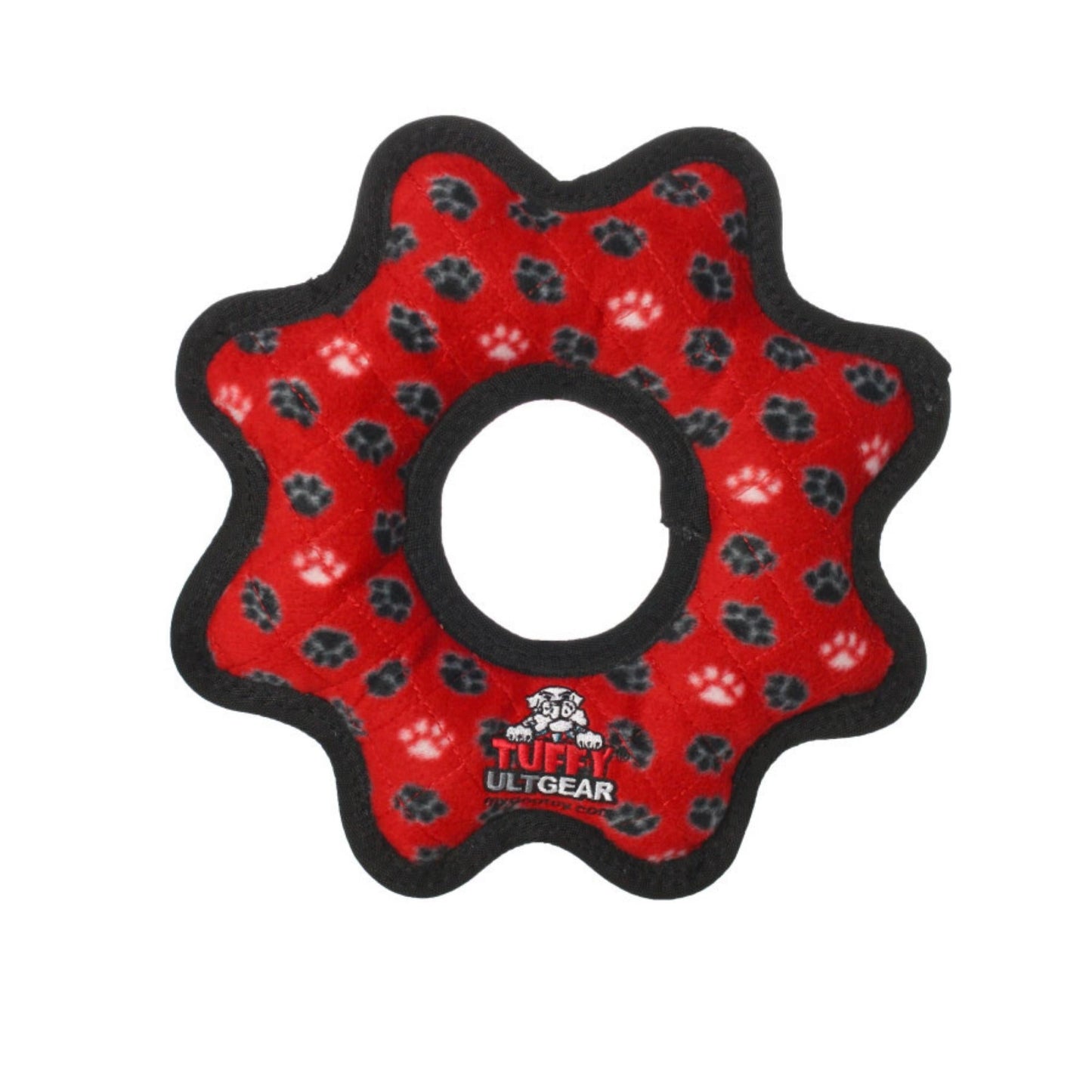 Tuffy Ultimate Gear Ring Durable Dog Toy Red Paw, 1ea/12 in Default Title