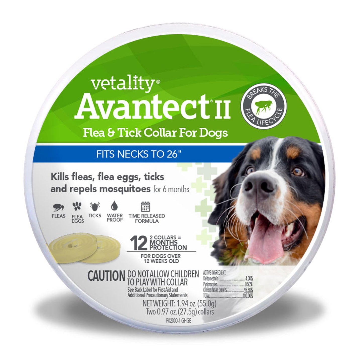 Vetality Avantect II Flea Tick Collar for Dogs 1ea/26 in, 2 ct