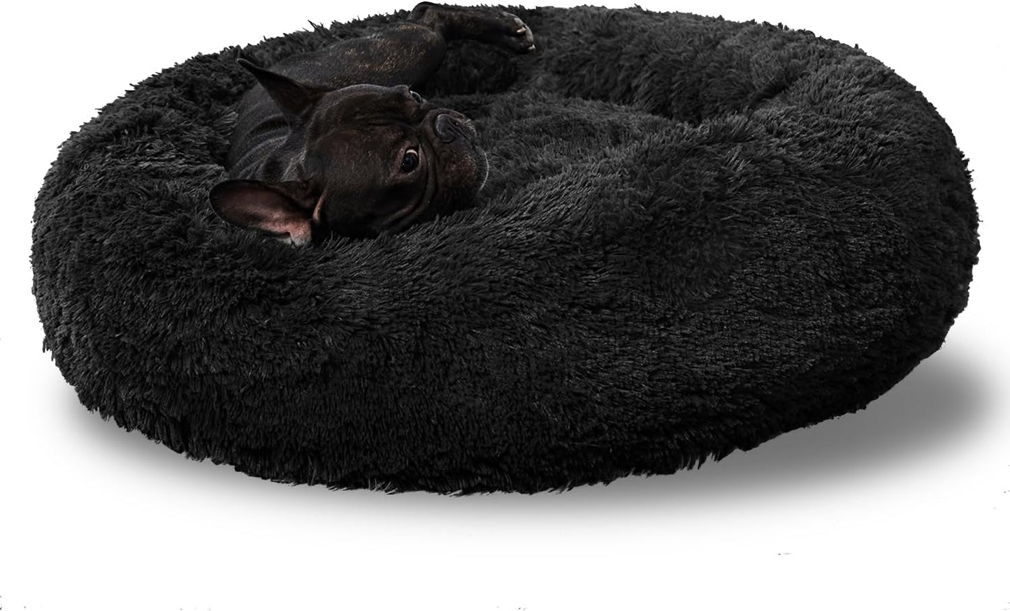 Washable round Bed for Large Dogs, Donut-Shaped Calming Cuddler for Medium Dogs, Comfy