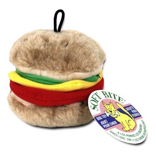 Aspen Hamburger with Squeakers Small Dog and Puppy Toy Multi-Color Medium