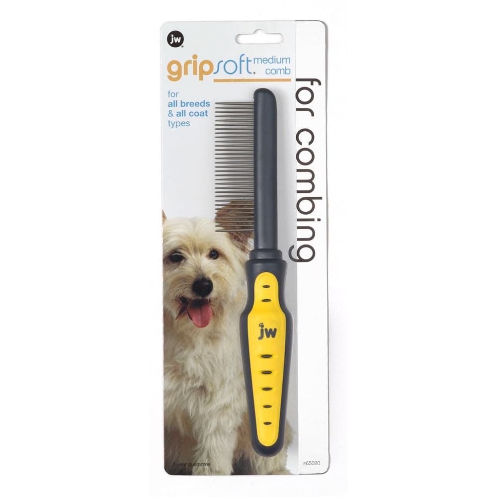 JW Pet Comb Grey/Yellow 1ea/MD