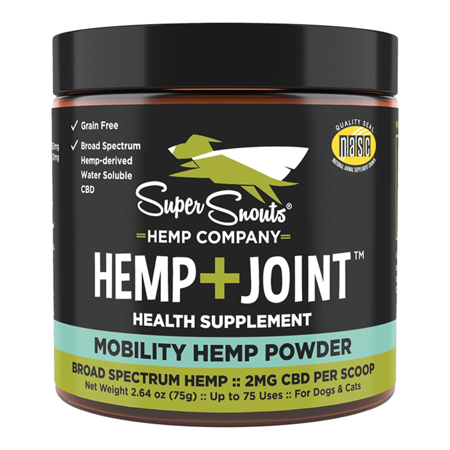 SUPER SNOUTS DOG & CAT GRAIN FREE HEMP + JOINT MOBILITY HEMP POWDER 75 GRAMS