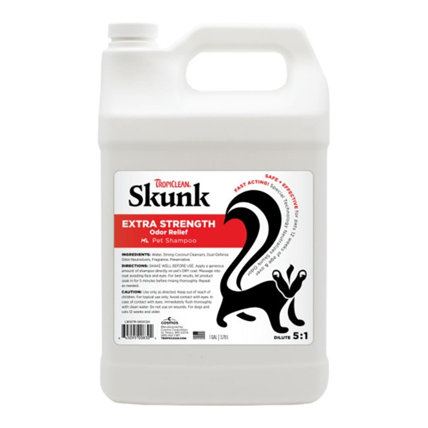 Tropiclean Dog & Cat Shampoo Skunk Odor Control 1 Gallon