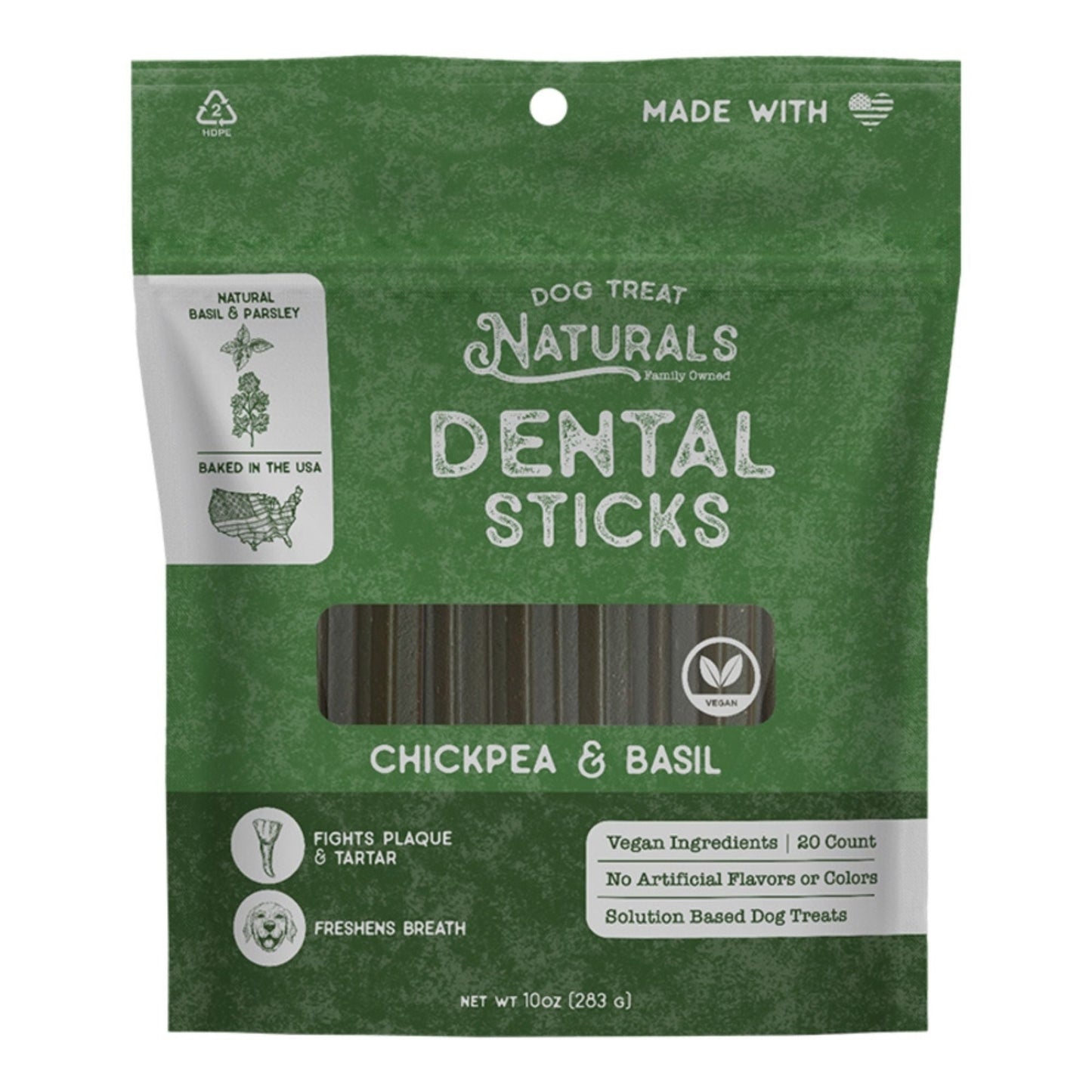 Dog Treat Naturals Dog Dental Sticks Basil