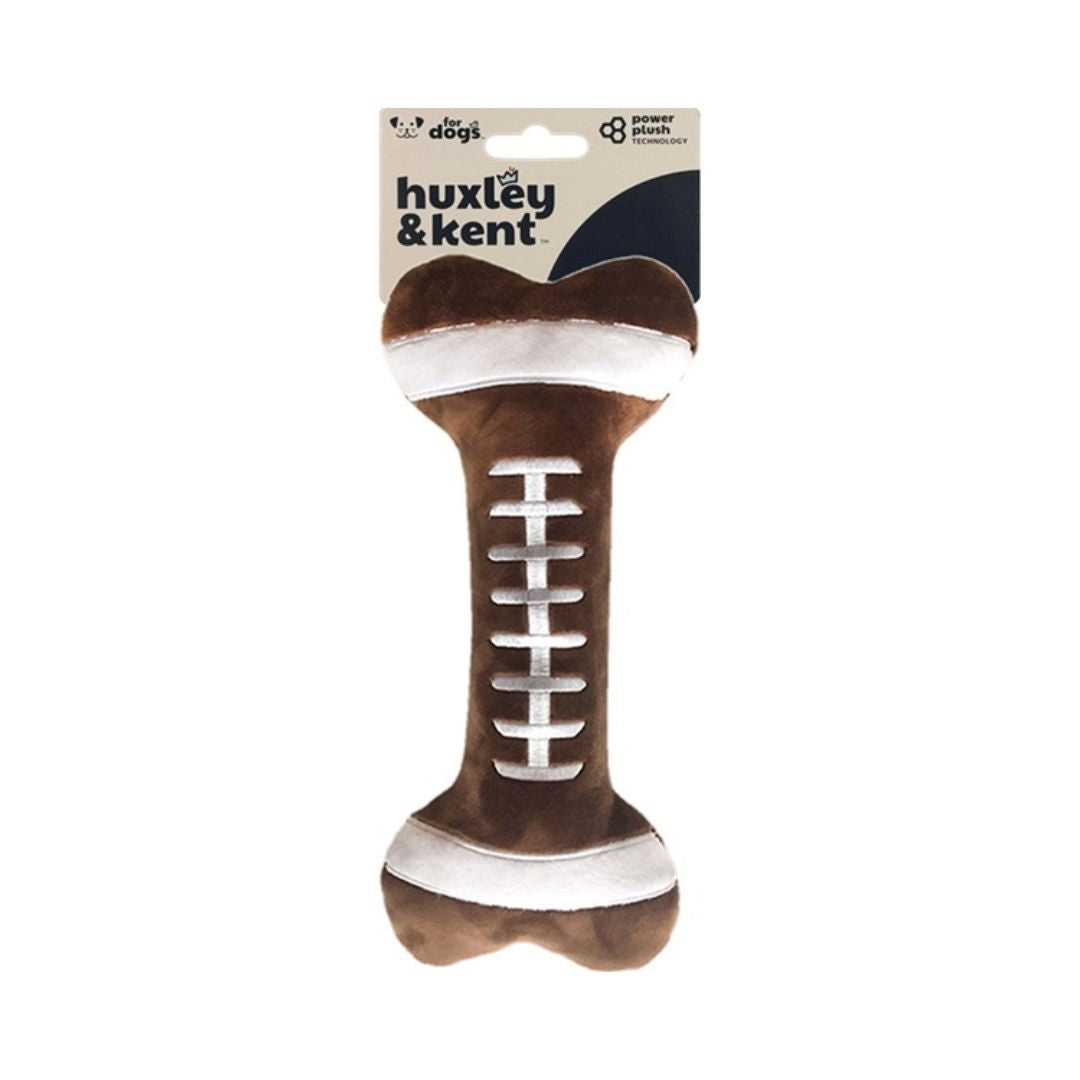 H&K Power Plush Dog Football Bone Large Squeak Crinkle