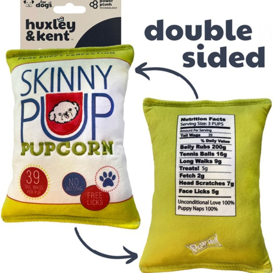 H&K Power Plush Dog Skinny Pup Large Squeak Crinkle