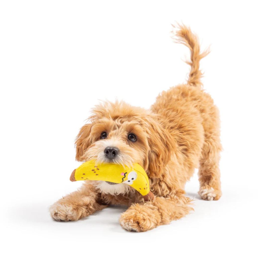 H&K Tiny Tuff D Banana Bruiser Plush Squeak Crinkle
