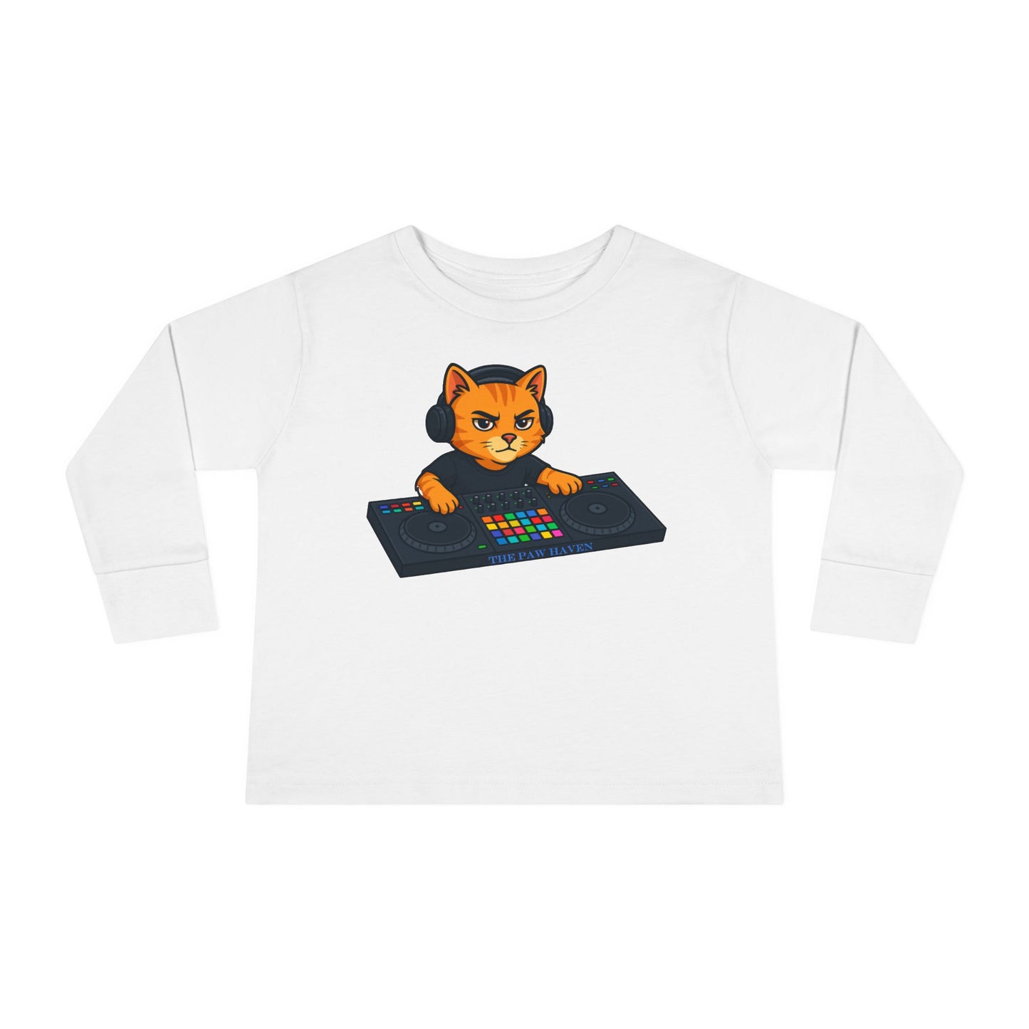 DJ Cat Toddler Long Sleeve Tee