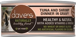 Daves Naturally Healthy Cat Food; Tuna and Shrimp Dinner In Gravy 5.5Oz (Case Of 24)