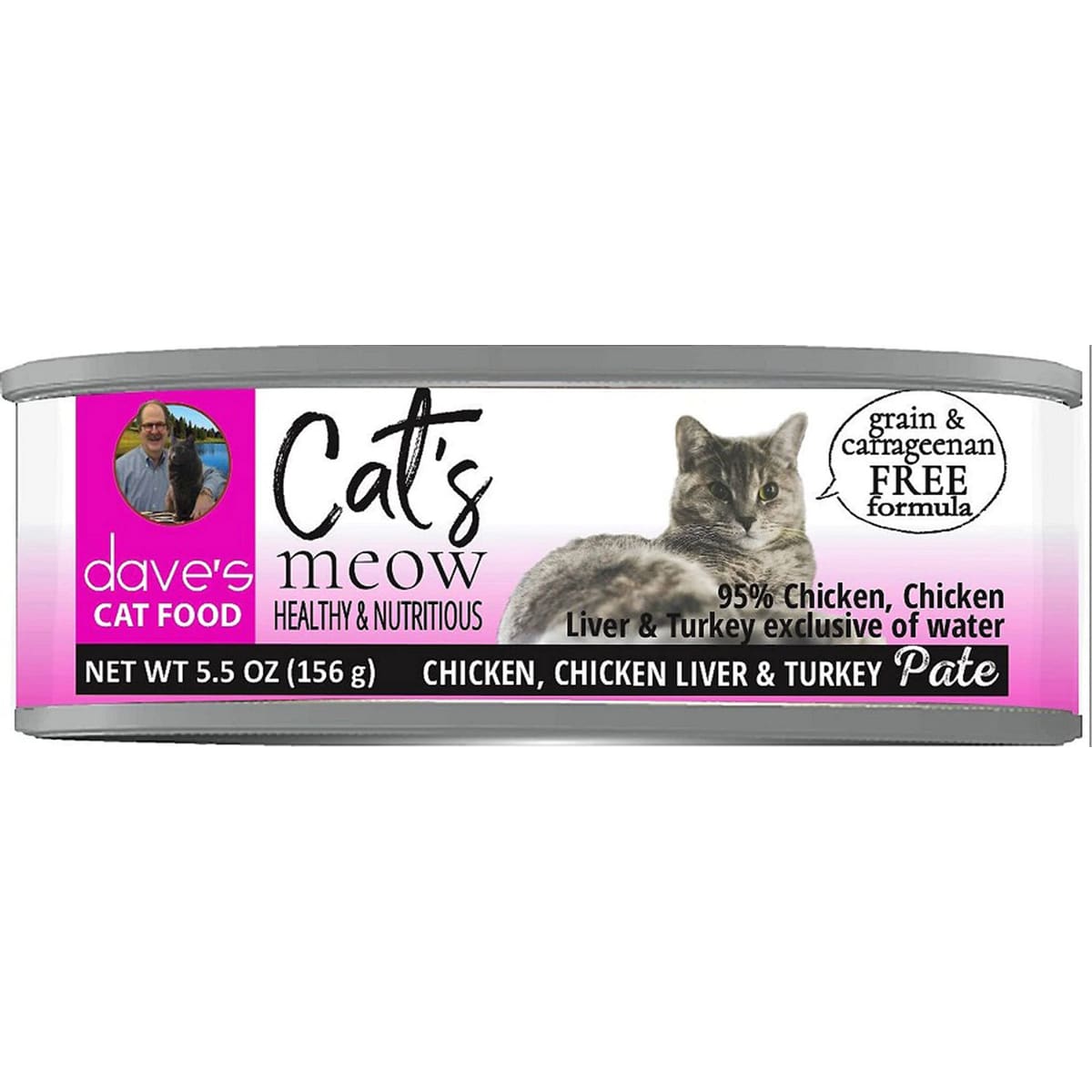 Dave's Pet Food Cat's Meow 95% Chicken with Liver 5.5oz. (Case of 24)