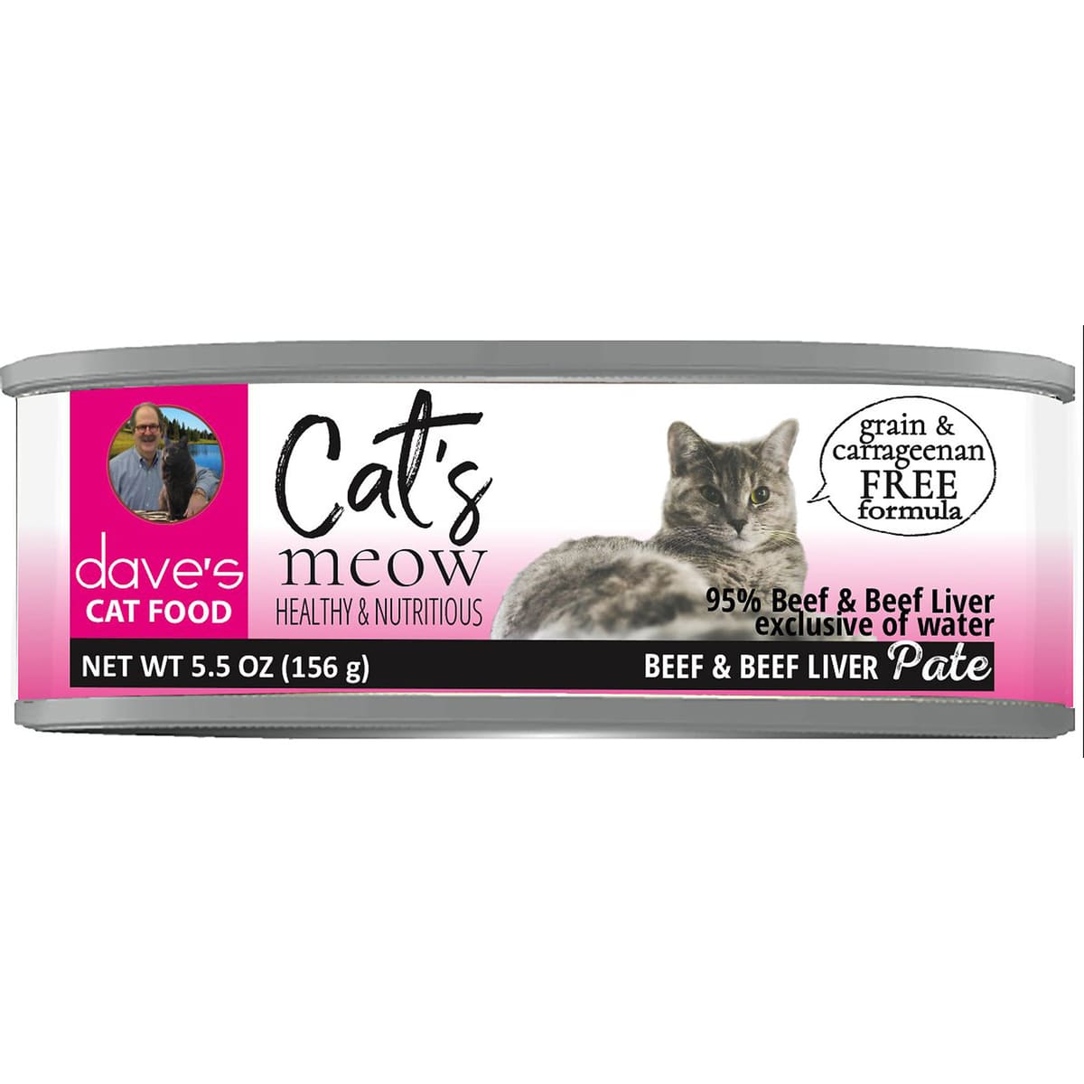 Dave's Pet Food Cat's Meow 95% Beef with Liver 5.5oz. (Case of 24)
