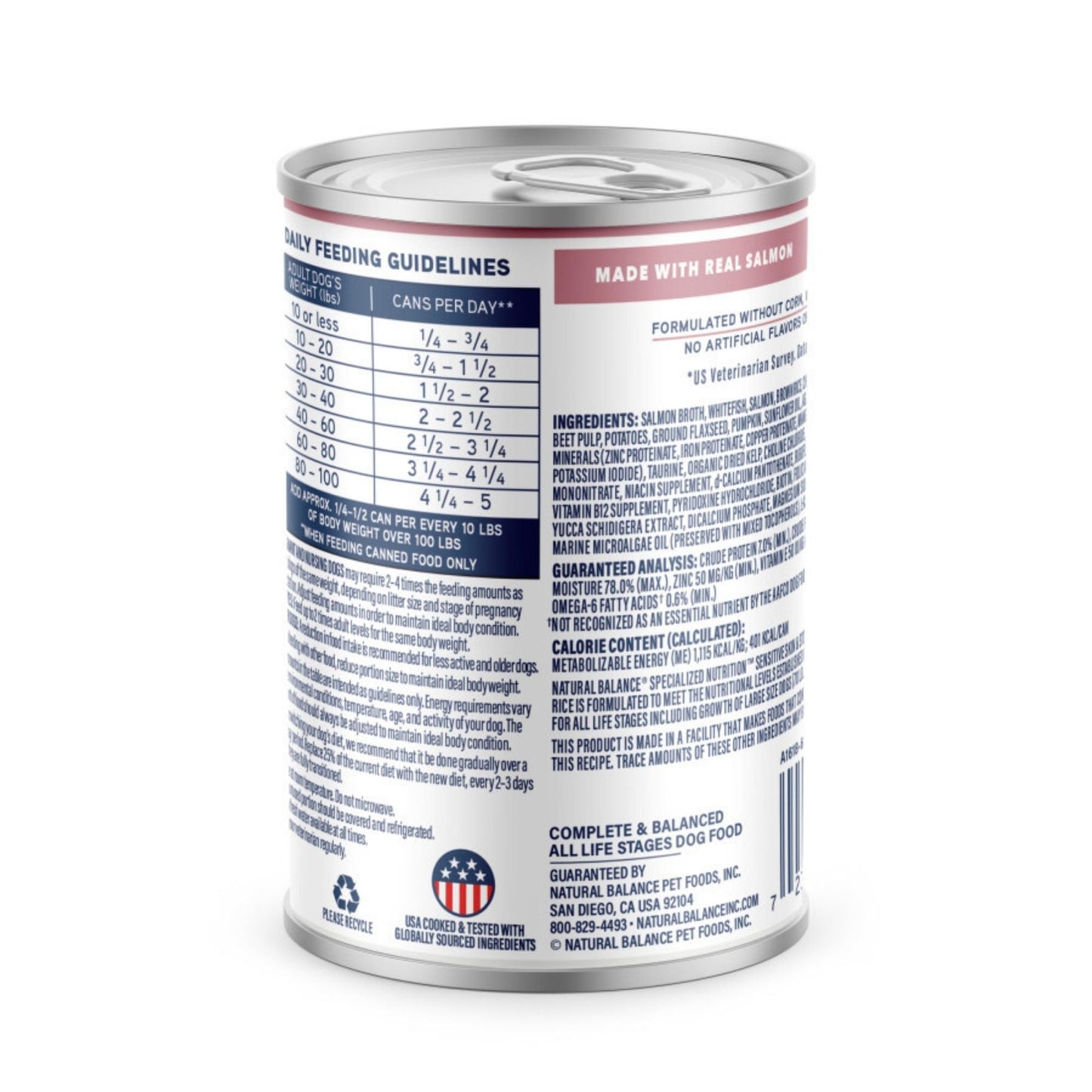 Natural Balance Pet Foods Specialized Sensitive Skin & Stomach Canned Dog Food Salmon & Brown Rice 12.7oz. (Case of 12)