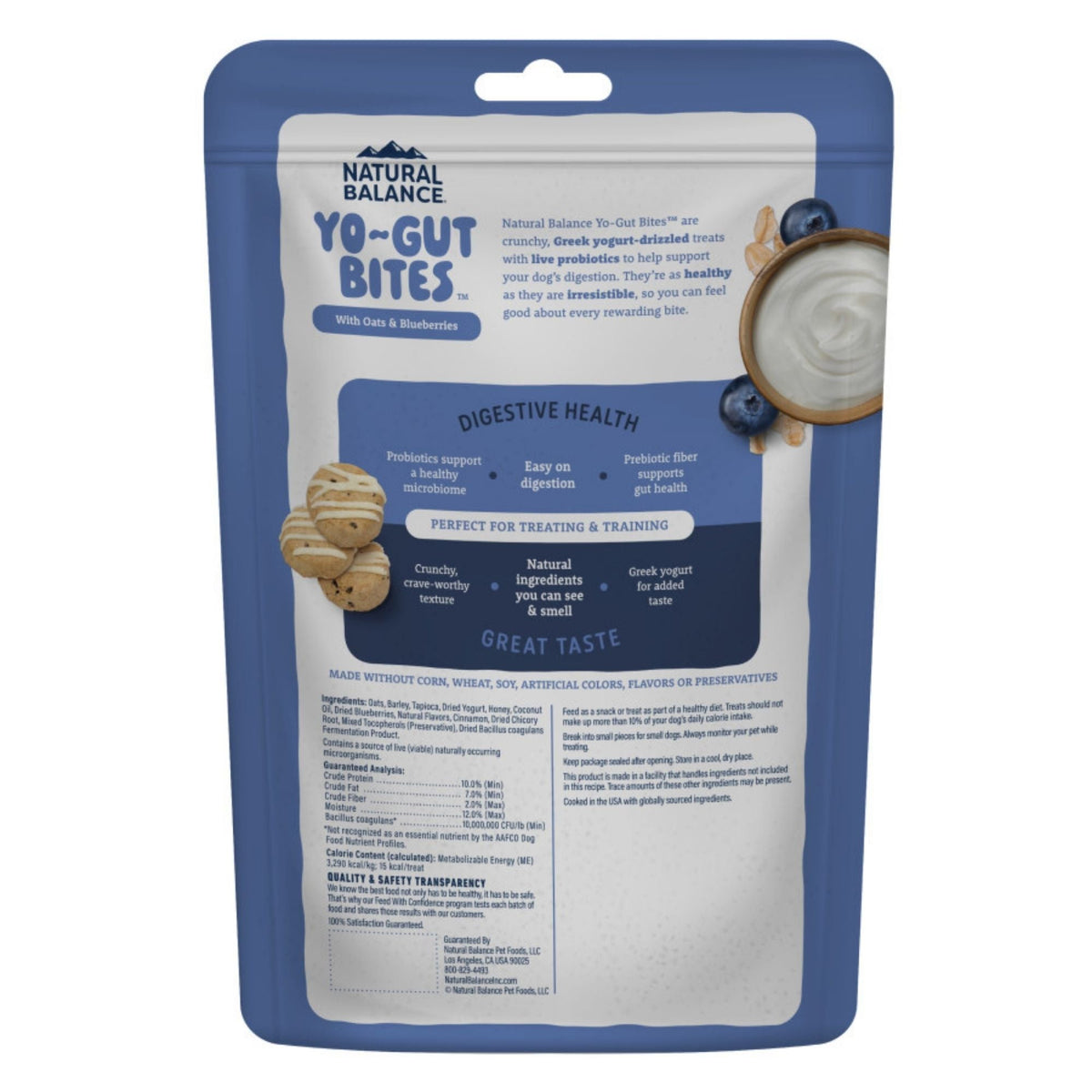 Natural Balance Pet Foods Yo-Gut Bites Dog Treats Oats & Blueberries, 1ea/4.5oz.