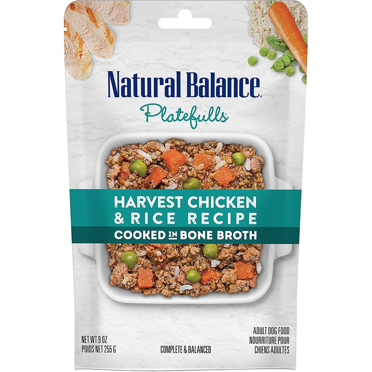 Natural Balance Pet Foods Original Ultra Platefulls Wet Dog Food Pouch Harvest Chicken & Rice Recipe 9oz