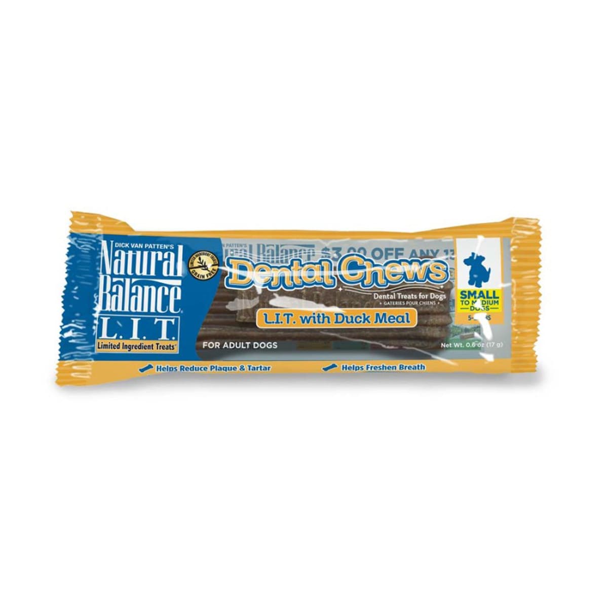 Natural Balance Pet Foods L.I.D Grain Free Dental Chews Duck 1ea/13 oz, 22 ct, SM