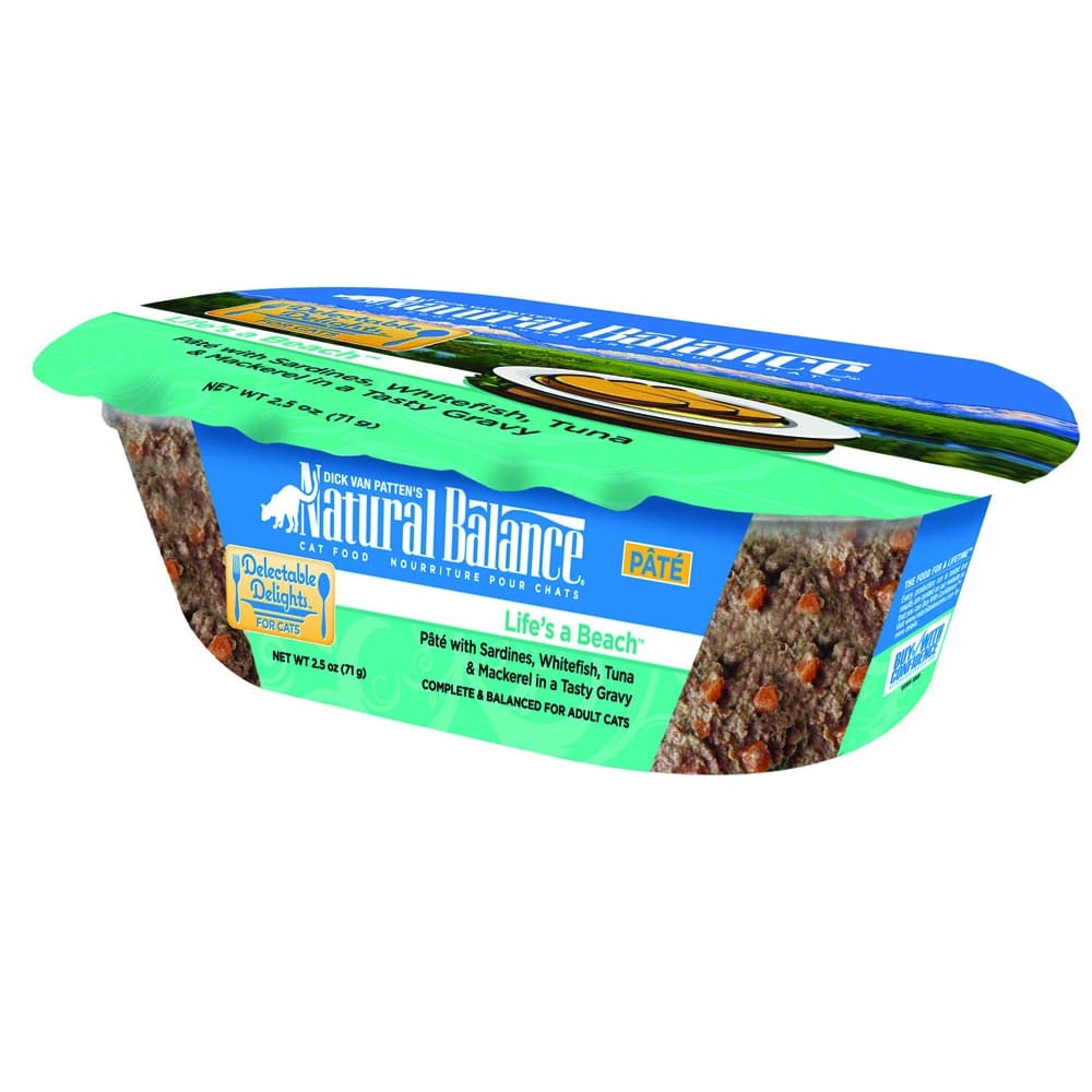 Natural Balance Pet Foods Original Ultra Delectable Delights Wet Cat Food Tub Life's A Beach Pate 2.5oz