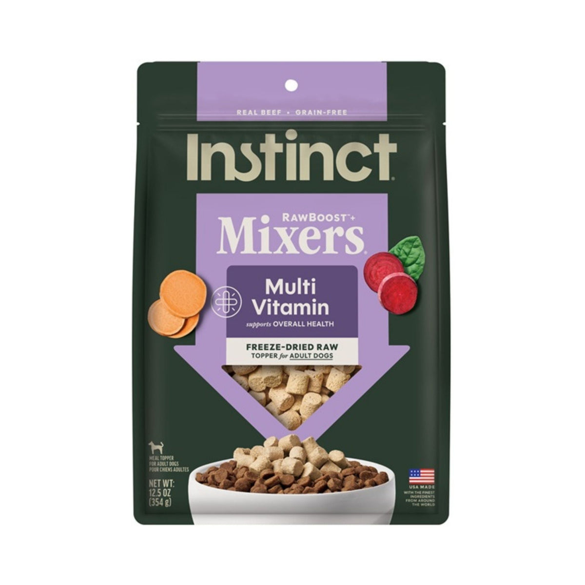 Instinct Raw Boost Mixers Dog Freeze-dried Multivitamin Beef Grain-free 12.5oz.