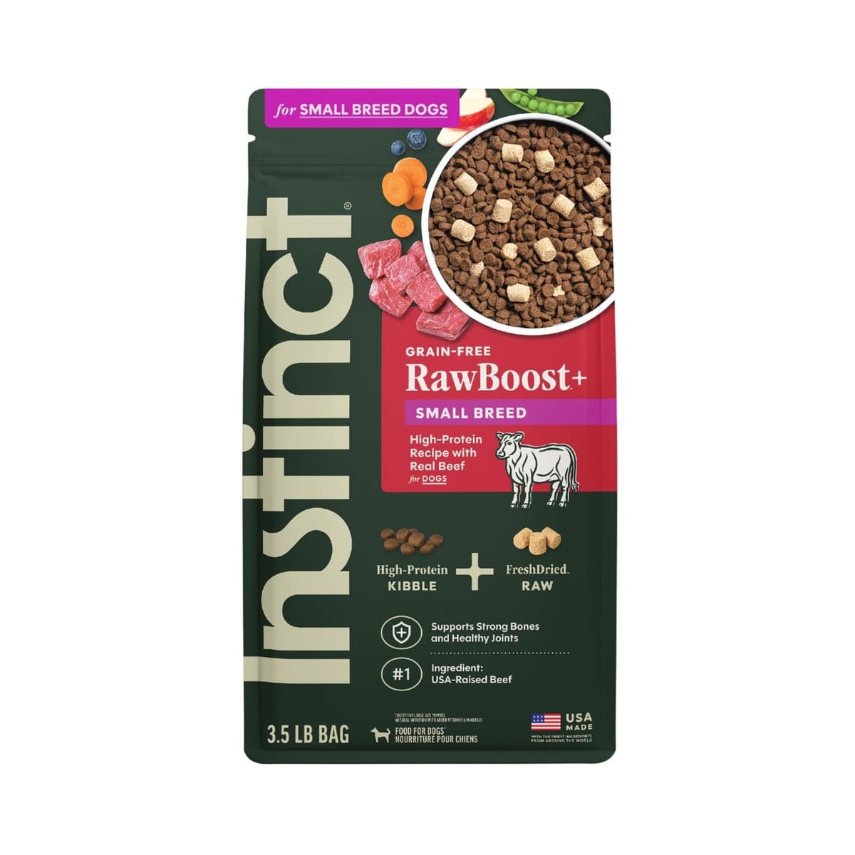 Instinct Raw Boost Small Breed Beef High Protein Grain-free 3.5Lb