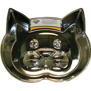 Our Pets Metalshield Cat Face Dish