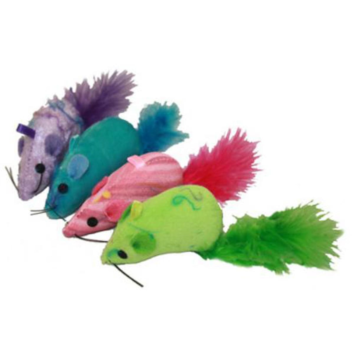 Multipet Yarn Mouse W/ Feather Tail 3Inch 75 Pc.