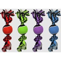 Multipet Nuts for Knots 2-Knot Rope with Tennis Ball Assorted 10 in