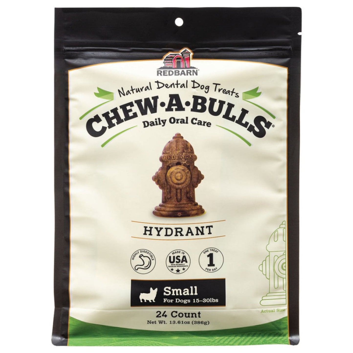 Redbarn Pet Products Chew-A-Bulls Dental Dog Treat Hydrant 1ea/24 pk, SM