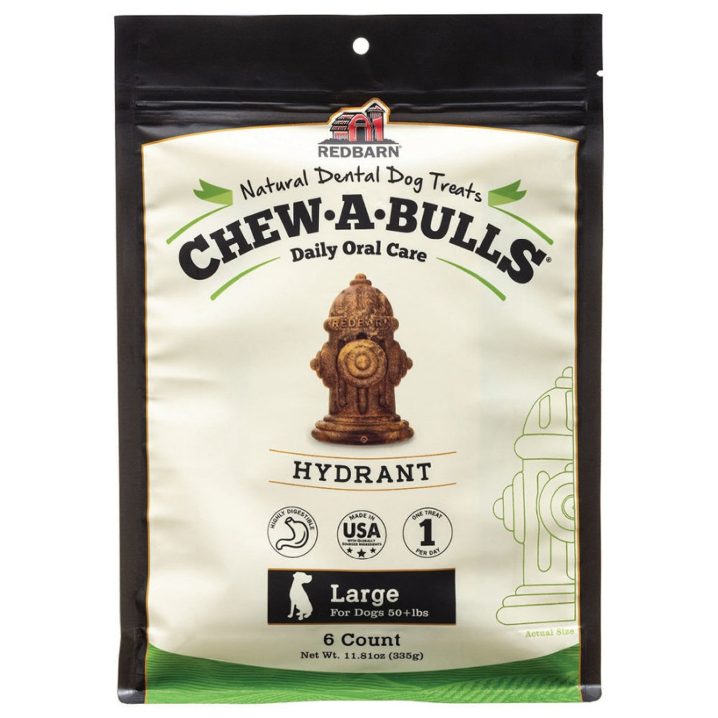 Redbarn Pet Products Chew-A-Bulls Dental Dog Treat Brush 1ea/12 pk, MD