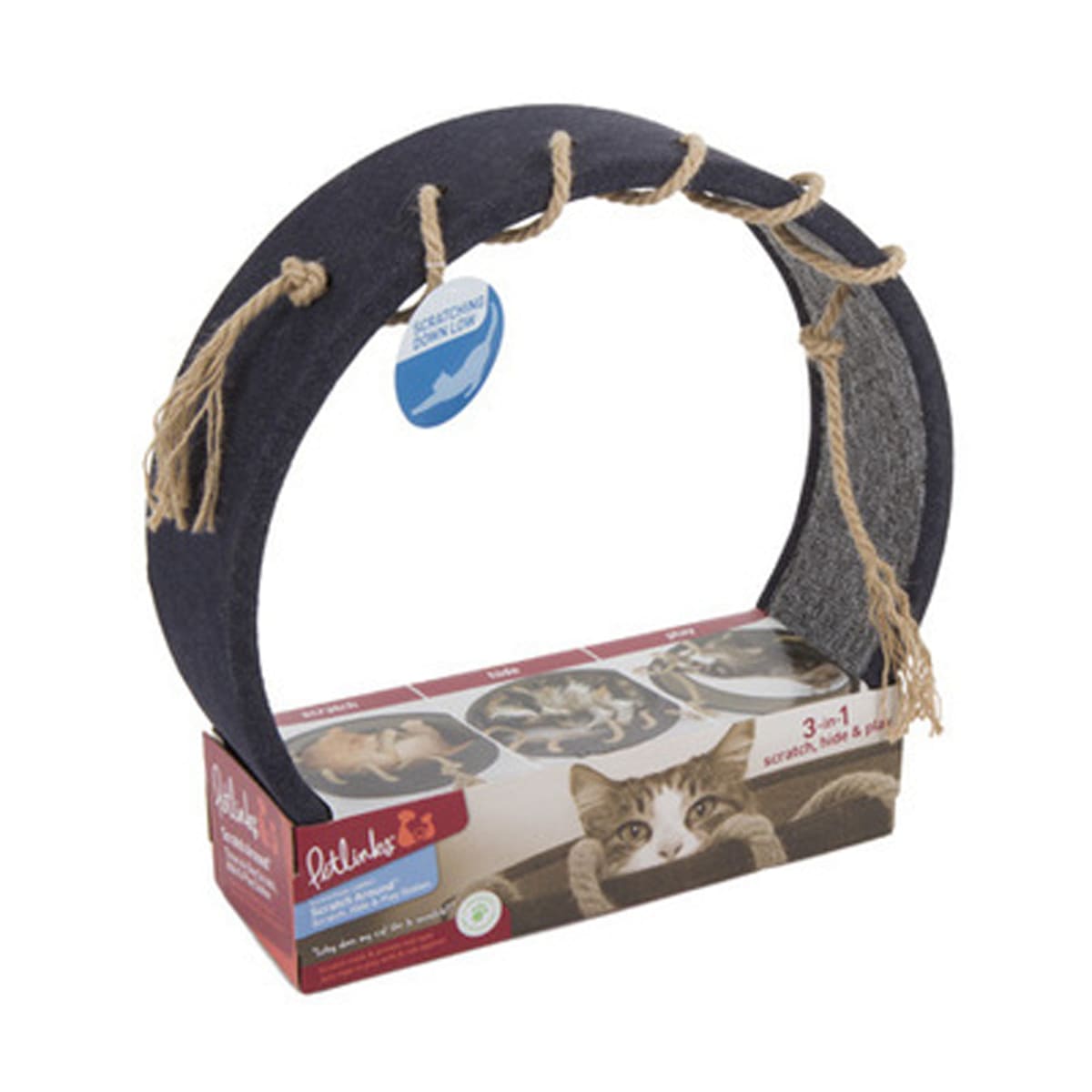 Petlinks Scratch Around Cat Scratcher Black 1ea
