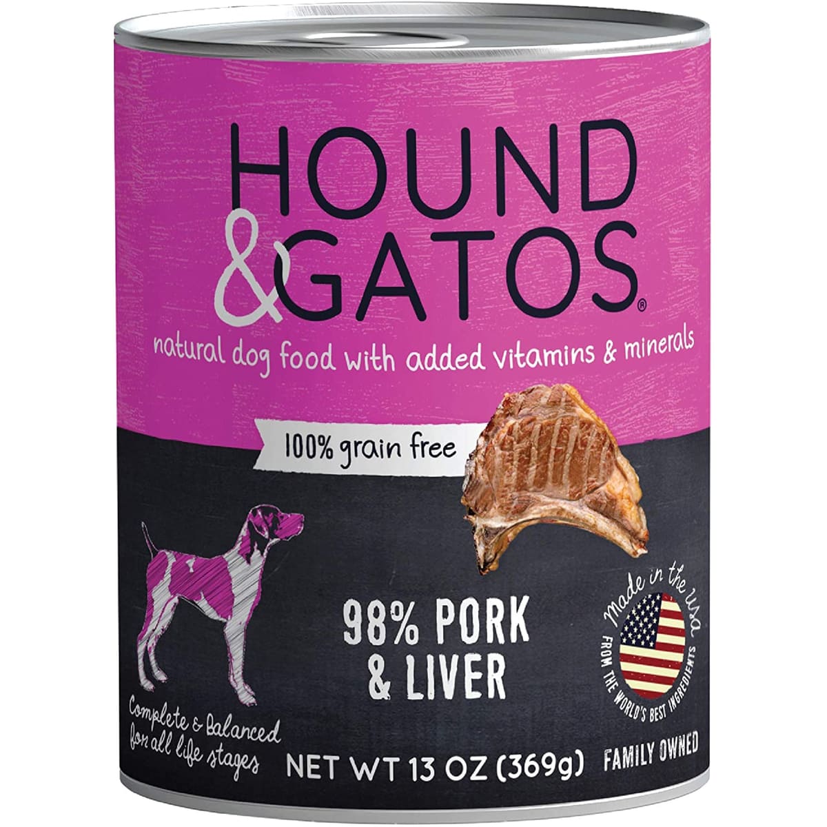 Hound And Gatos Dog Grain Free Pork And Liver 13oz. (Case of 12)