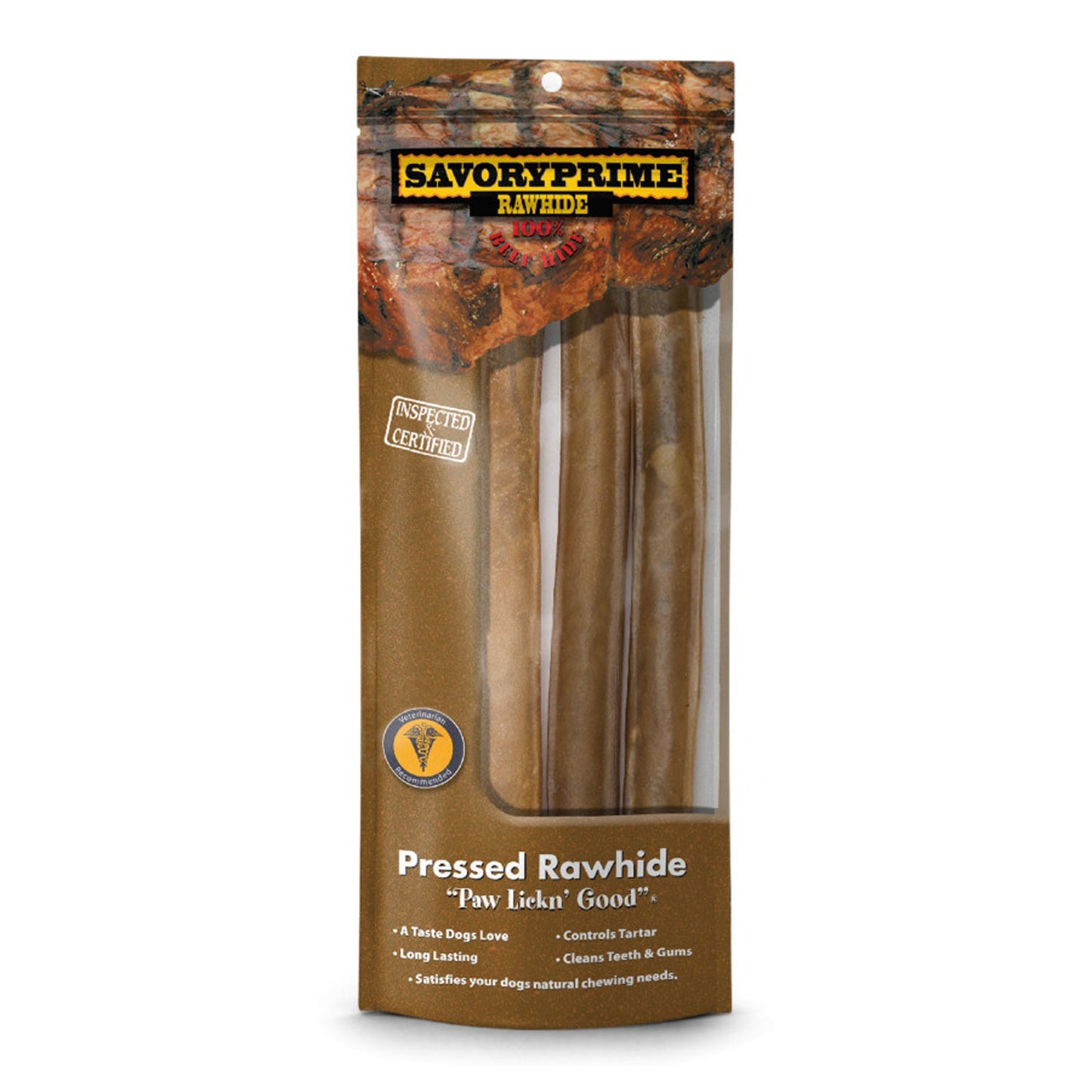 Savory Prime Pressed Rawhide Roll Natural