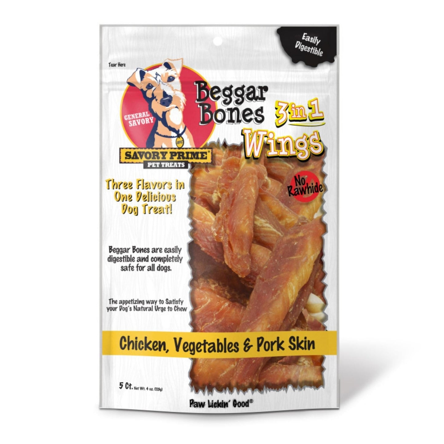 Savory Prime Beggar Bone 3in1 Wings Dog Treat
